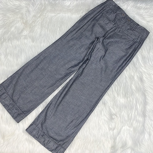 Anthropologie Elevenese 100% cotton blue wide pant Sz 2 - Picture 8 of 8